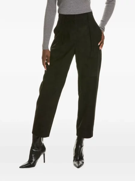Pantaloni Brunello Cucinelli din piele negru