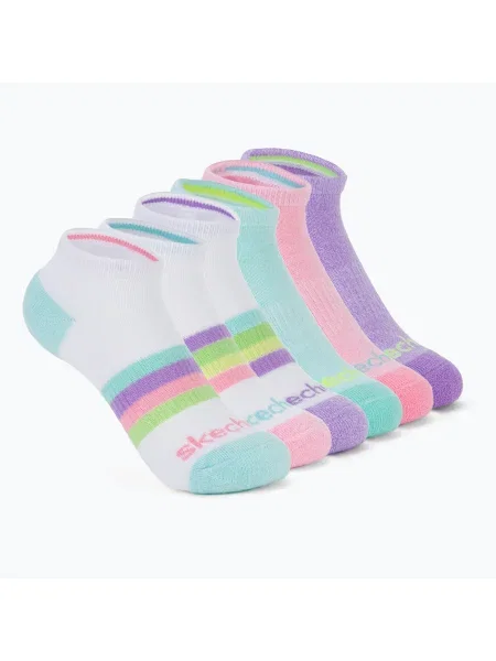 Gyerek zokni SKECHERS Heel/Toe Terry Low Cut 6 pár white/light pink. Méret: EU fehér