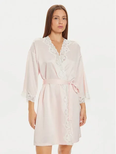 Lauren Ralph Lauren Kućni ogrtač roza / bijela ružičasta