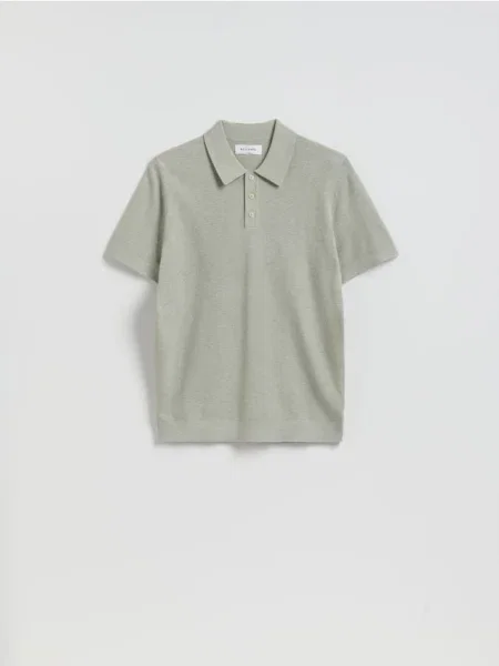 Reserved Pulover cu guler polo cu adaos de verde-pal verde