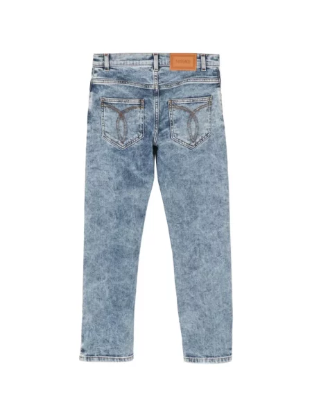 Jeansy straight leg dziecięce Versace niebieskie