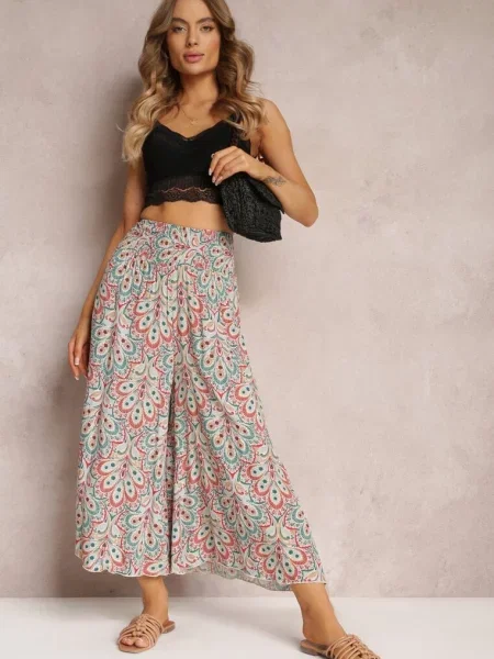 Spodnie z Gumką w Pasie i Szerokimi Nogawkami z Adotria czerwone