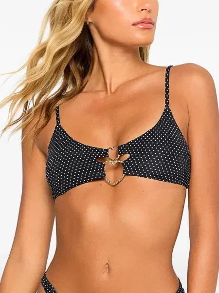 Top Beach Bunny cu buline albastru