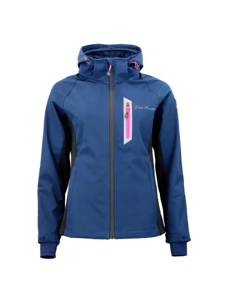 Kurtka softshell z kapturem Peak Mountain Acluny niebieska