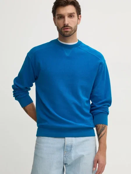 Bombažen pulover United Colors of Benetton modra