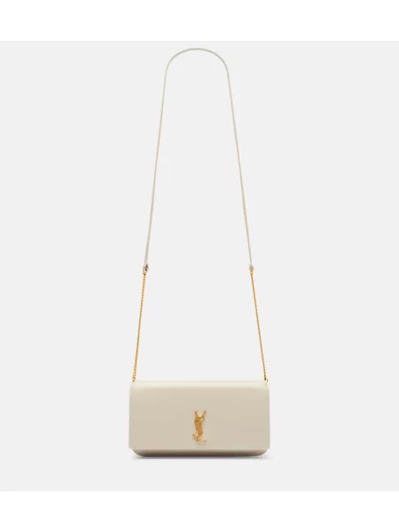 Mała mały torebka skórzana Saint Laurent skórzana biała