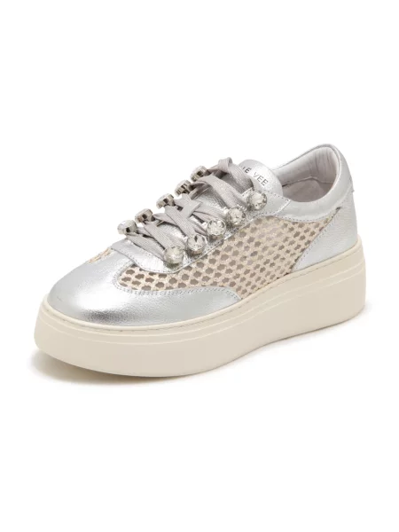 Sneakersy Emanuélle Vee skórzane szare