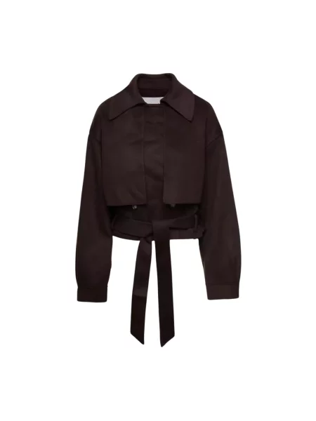 Krótka kurtka Nanushka wełniana brązowa