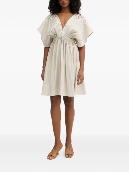 Rochie mini Twinset cu dungi din dantelă
