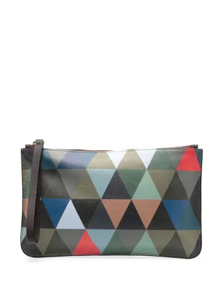 Portofel Leathersmith Of London din piele cu imprimeu geometric albastru