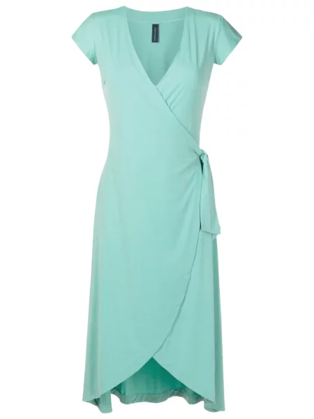 Sukienka midi Lygia & Nanny z dekoltem w serek do kolan garniturowa niebieska