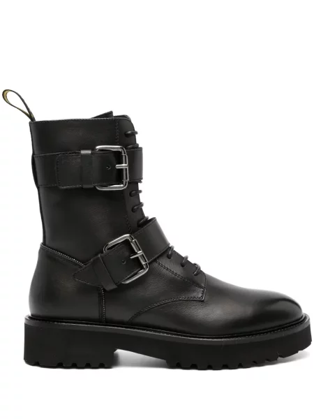 Botine Doucal's cu șireturi din piele negru