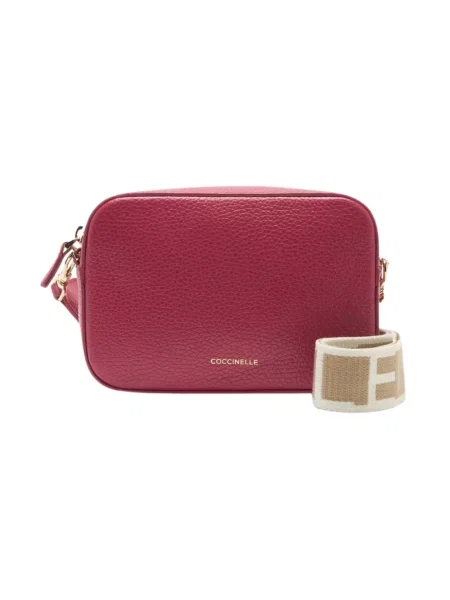 Mała torebka skórzana Coccinelle skórzana klasyczna czerwona