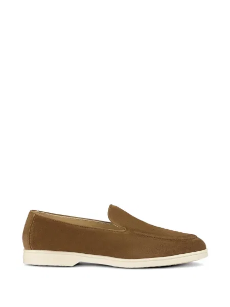Pantofi loafer Doucal's din piele de căprioară maro