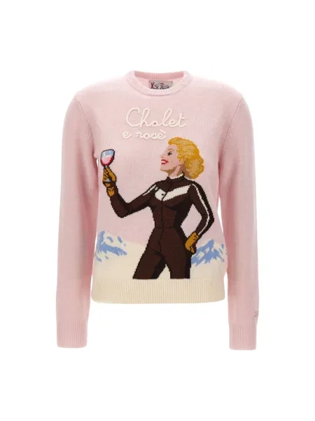 Sweter Mc2 Saint Barth wełniany różowy