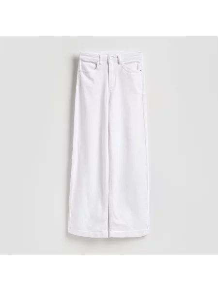 Reserved Džíny s širokými nohavicemi bílá