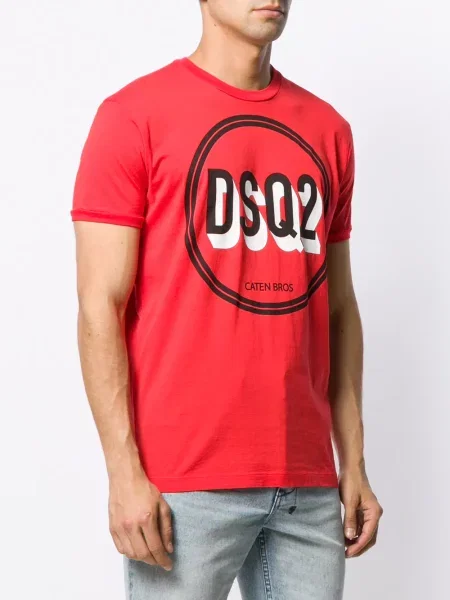 Tričko Dsquared2 s potiskem červené