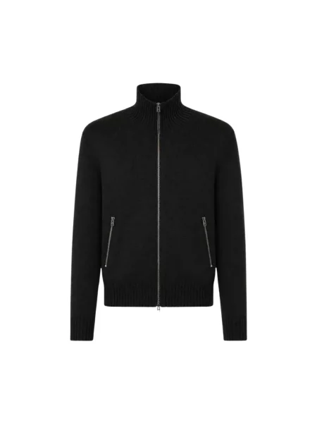 Kardigan Tom Ford wełniany z naszywkami czarny