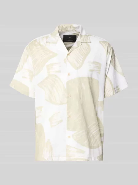 Koszula casualowa o kroju relaxed fit z kołnierzem z połami model BLAVENICE' Jack & Jones Premium beżowa