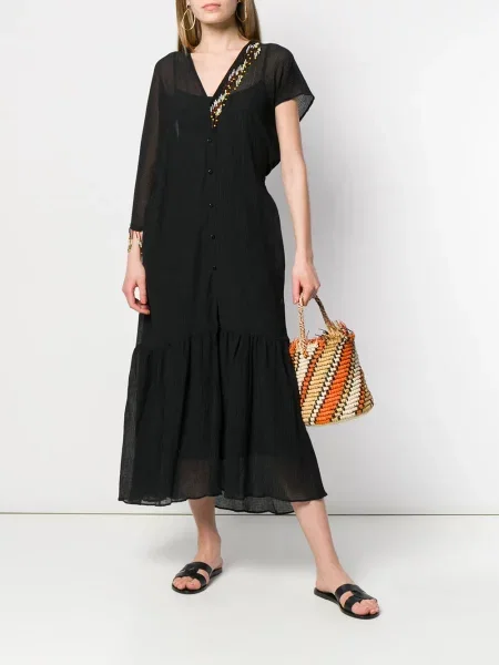 Rochie tip cămașă Giacobino de costum negru