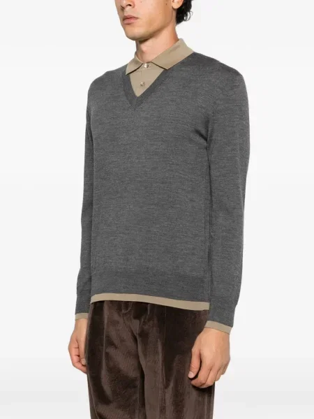 Lung tricou polo Paolo Pecora gri