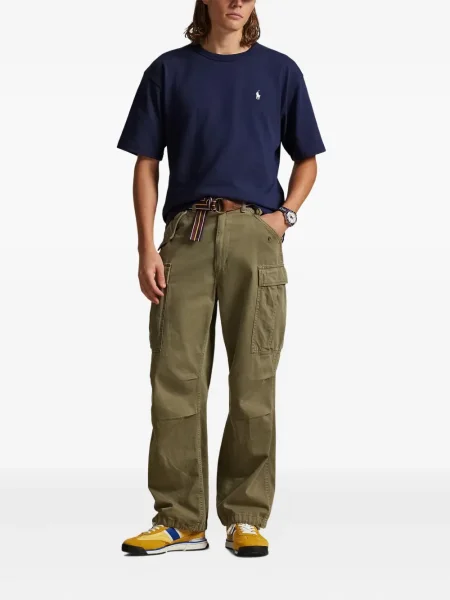 Dlouhá pruhovaná s límcem kšiltovka Polo Ralph Lauren modrá