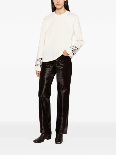 Lung tricou Moncler cu broderie