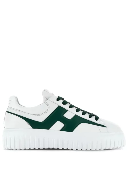 Sneakerși Hogan Interactive cu șireturi cu dungi din dantelă alb
