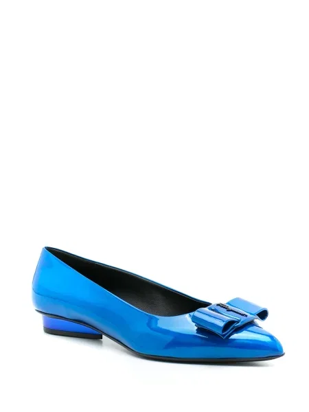 Balerini Ferragamo fără toc albastru
