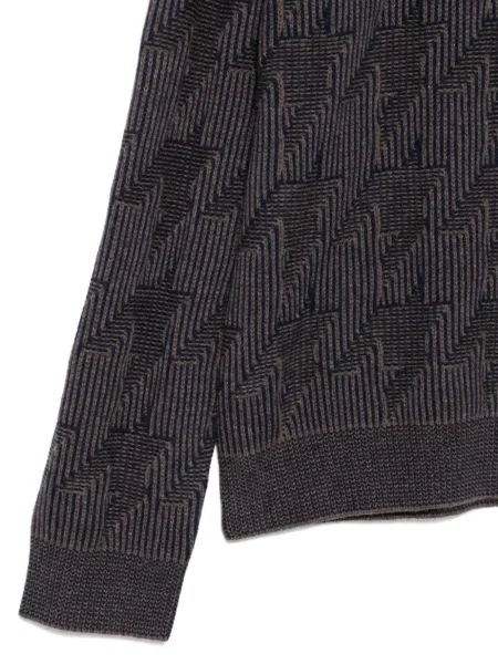 Pulover Paul Smith cu imprimeu geometric maro