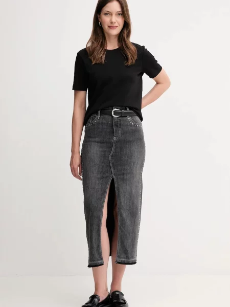 Джинсова спідниця Gaudi maxi пряма сірий