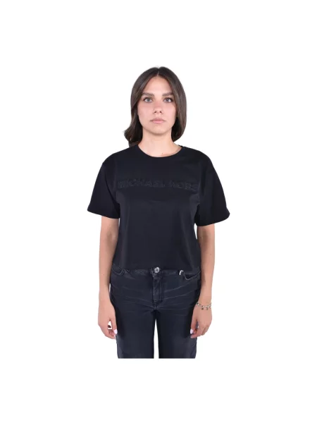 Koszulka Michael Kors z dżerseju z nitami czarna