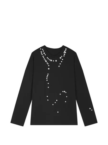 Lung tricou Jnby cu perle negru