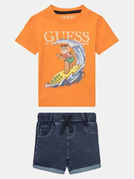 Guess Σετ T-Shirt και σορτς πορτοκαλί