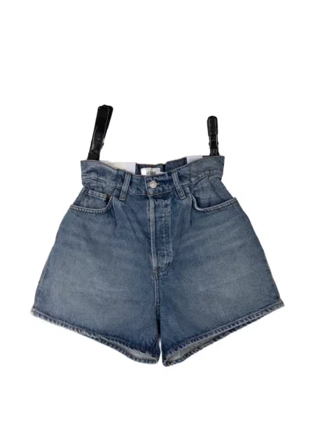 Pantaloni scurți Agolde cu talie înaltă albastru