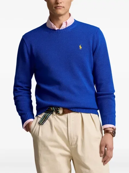 Tricou polo Polo Ralph Lauren cu glugă cu blană cu broderie roșu