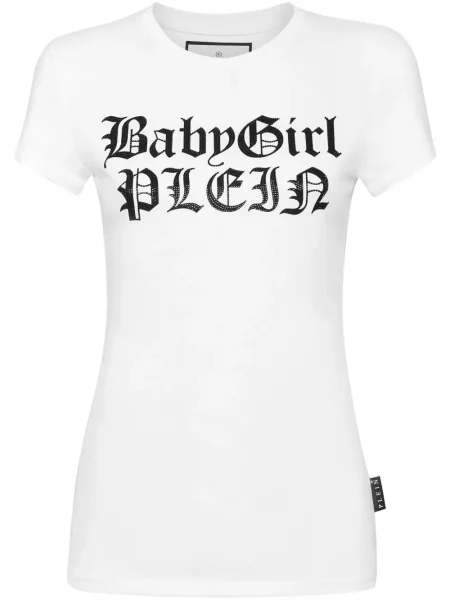 Tricou Philipp Plein de cristal alb