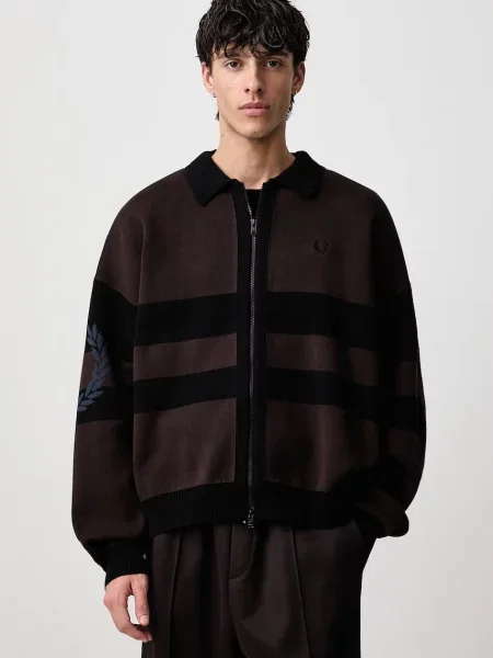 Fred Perry ζακέτα ανδρική καφέ