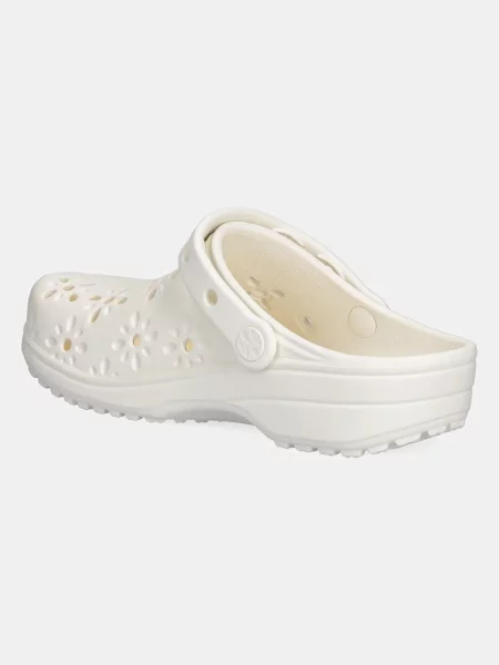 Pantofle Crocs Classic Floral Cut Out Clog na klínku béžová