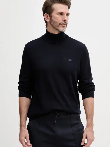 Pulover Lacoste de lână cu guler înalt