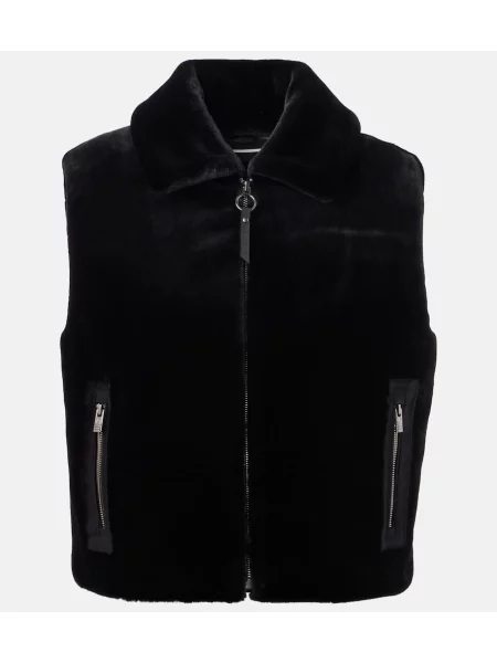 Sztuczne futro kamizelka Fusalp czarna