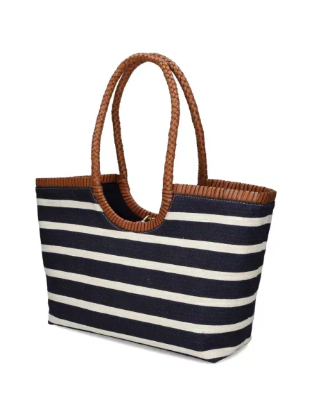 Чантичка Tommy Hilfiger бродирана на райета синьо