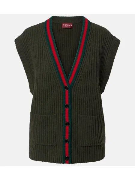 Kamizelka Gucci wełniana zielona