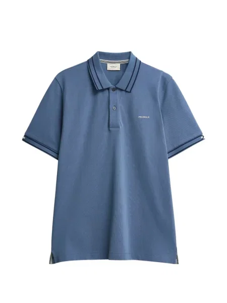 Tricou polo Pringle Of Scotland din jacard albastru