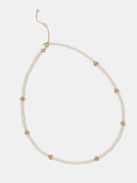 Ogrlica Tory Burch Kira Pearl Necklace bela
