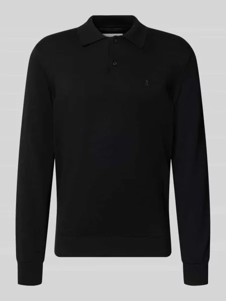 Koszulka polo o kroju slim fit z czystej bawełny Armedangels czarna