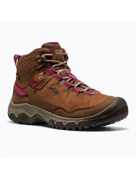Дамски обувки за трекинг KEEN Targhee IV Mid Wp bison/beaujolais кафяво