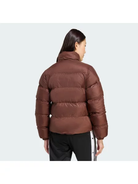 Bunda adidas Originals Short Puffer zimní hnědá