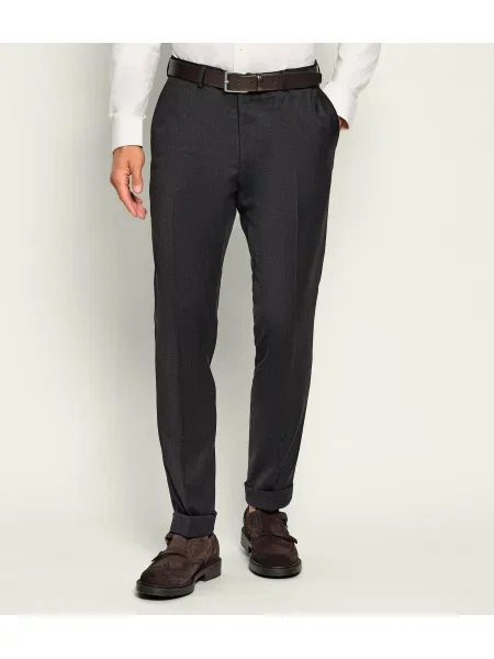 Oscar Jacobson De lână pantaloni chino gri