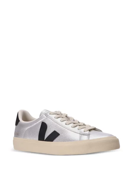 Sneakerși Veja Campo din piele argintiu